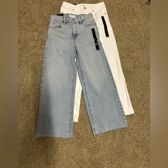 Banana Republic Factory Lot of 2 High Rise Wide Leg Jeans - Picture 4 of 13